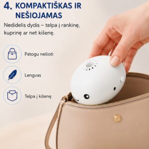 Mini ventiliatorius su skraidančiu kamuoliuku (baltas) kaina internetu