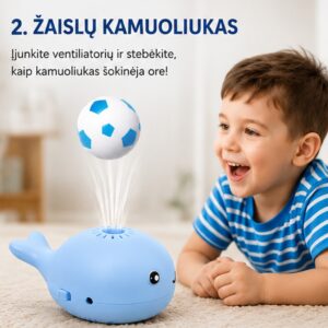 Mini ventiliatorius su skraidančiu kamuoliuku (mėlynas) kaina internetu