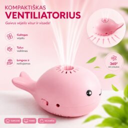 Mini ventiliatorius su skraidančiu kamuoliuku (rožinis) kaina internetu