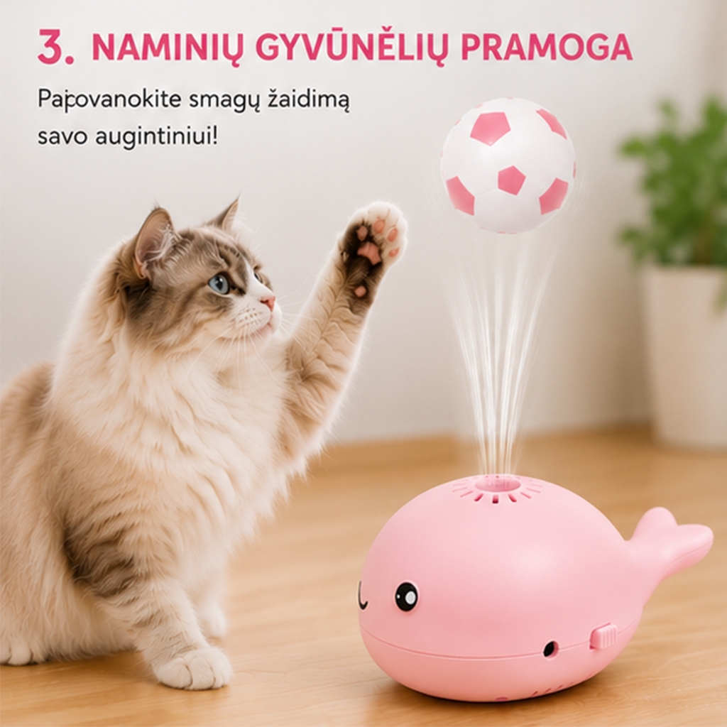 Mini ventiliatorius su skraidančiu kamuoliuku (rožinis) kaina internetu