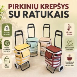 Pirkinių krepšys su ratukais, 22 l kaina internetu