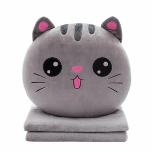 Pliušinė katino formos pagalvėlė su pledu DA524 kaina internetu
