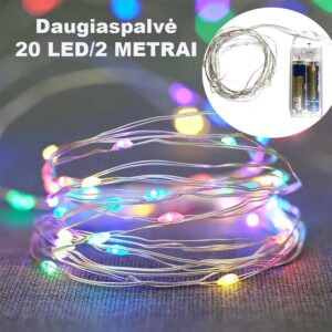 20 LED Girlianda, Spalvota AA kaina internetu