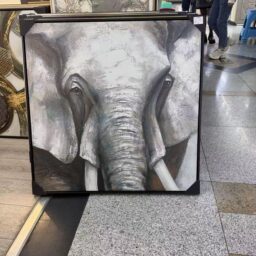 „Afrikos didybė“ tekstūrinis dramblio paveikslas, 80 × 80 cm kaina internetu