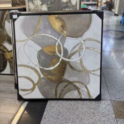 „Auksinė geometrija“ modernus abstraktus paveikslas, 80 × 80 cm kaina internetu