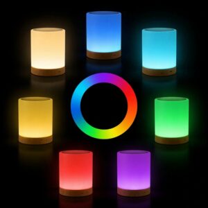 Įkraunama RGB LED naktinė lempa su jutikliniu valdymu kaina internetu