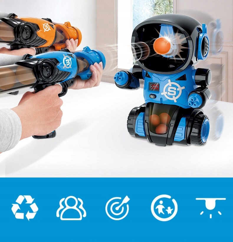 Interaktyvus šaudymo žaidimas „Robotų mūšis“ kaina internetu