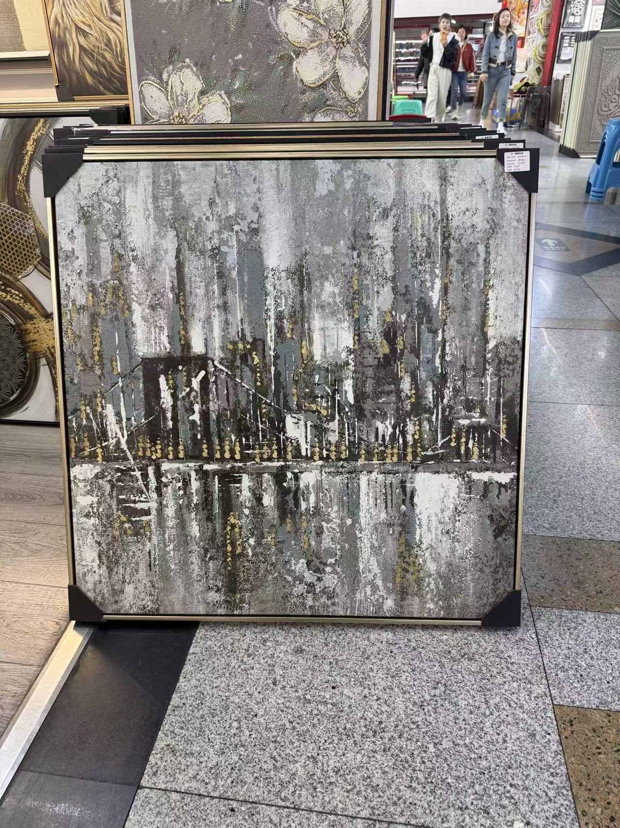 „Miesto atspindžiai“ modernus paveikslas, 80 × 80 cm kaina internetu