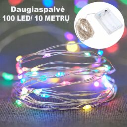 Spalvota LED girlianda, 100 LED, 10 m AA kaina internetu
