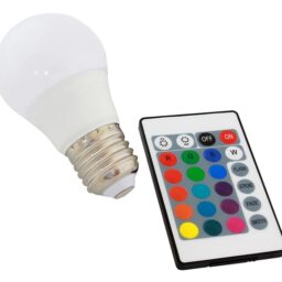 Spalvota RGB LED lemputė kaina internetu