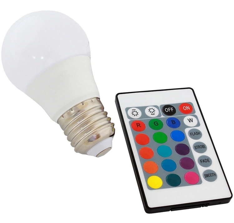 Spalvota RGB LED lemputė kaina internetu