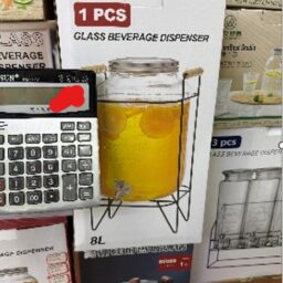 Stiklinė gėrimų talpa su kraneliu ir stovu, 8 l kaina internetu
