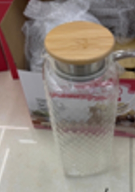 Stiklinis ąsotis su bambukiniu dangteliu 1800 ml kaina internetu