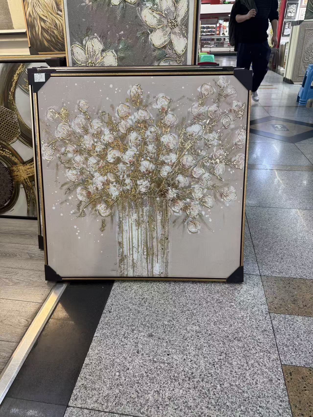 „Švelnus žydėjimas“ tekstūrinis gėlių paveikslas, 80 × 80 cm kaina internetu