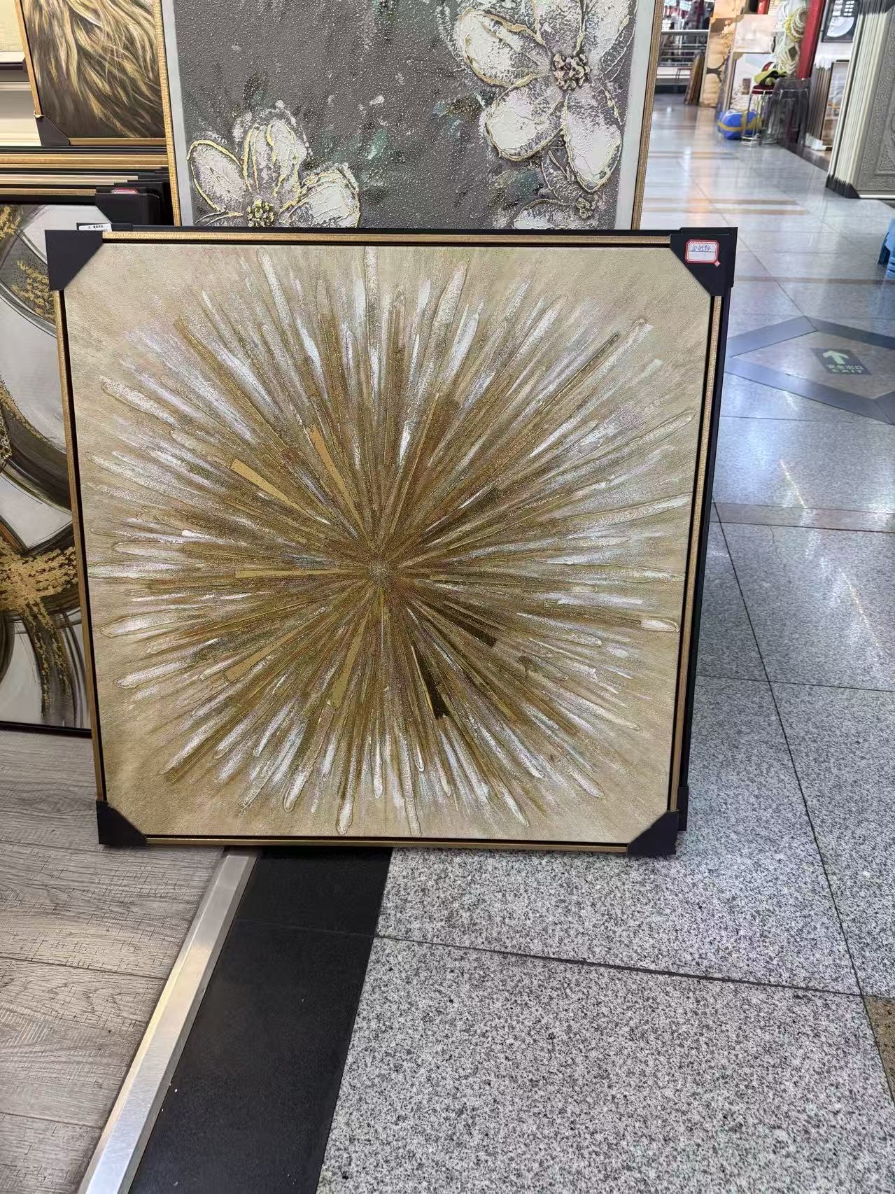 „Šviesos pliūpsnis“ prabangus tekstūrinis paveikslas, 80 × 80 cm kaina internetu