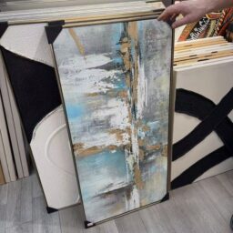„Žydroji versmė“ abstraktus tekstūrinis paveikslas, 60 × 120 cm kaina internetu
