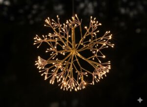 Kalėdinė LED amalų dekoracija, 40 cm, auksinės spalvos kaina internetu