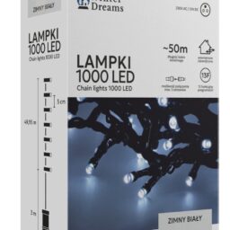 LED girlianda, 1000 LED, 53 m, šaltai balta kaina internetu