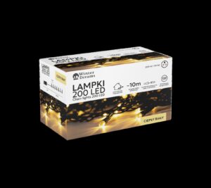 LED girlianda, 200 LED, 13 m, šiltai balta kaina internetu