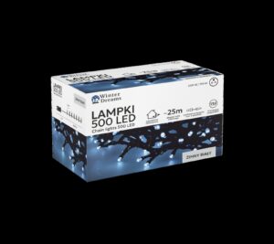LED girlianda, 500 LED, 28 m, šaltai balta kaina internetu