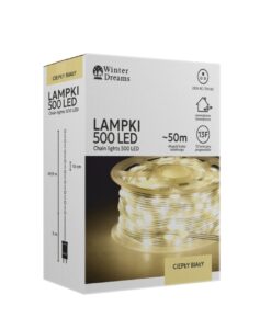 LED girlianda ant ritės, 500 LED, 53 m, šiltai balta kaina internetu