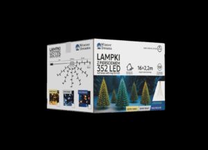 LED girlianda su žiedu, 16 × 2,2 m, 352 LED, šiltai balta kaina internetu