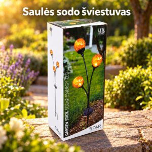 LED sodo šviestuvas su 3 dekostikliniais kamuoliukais kaina internetu