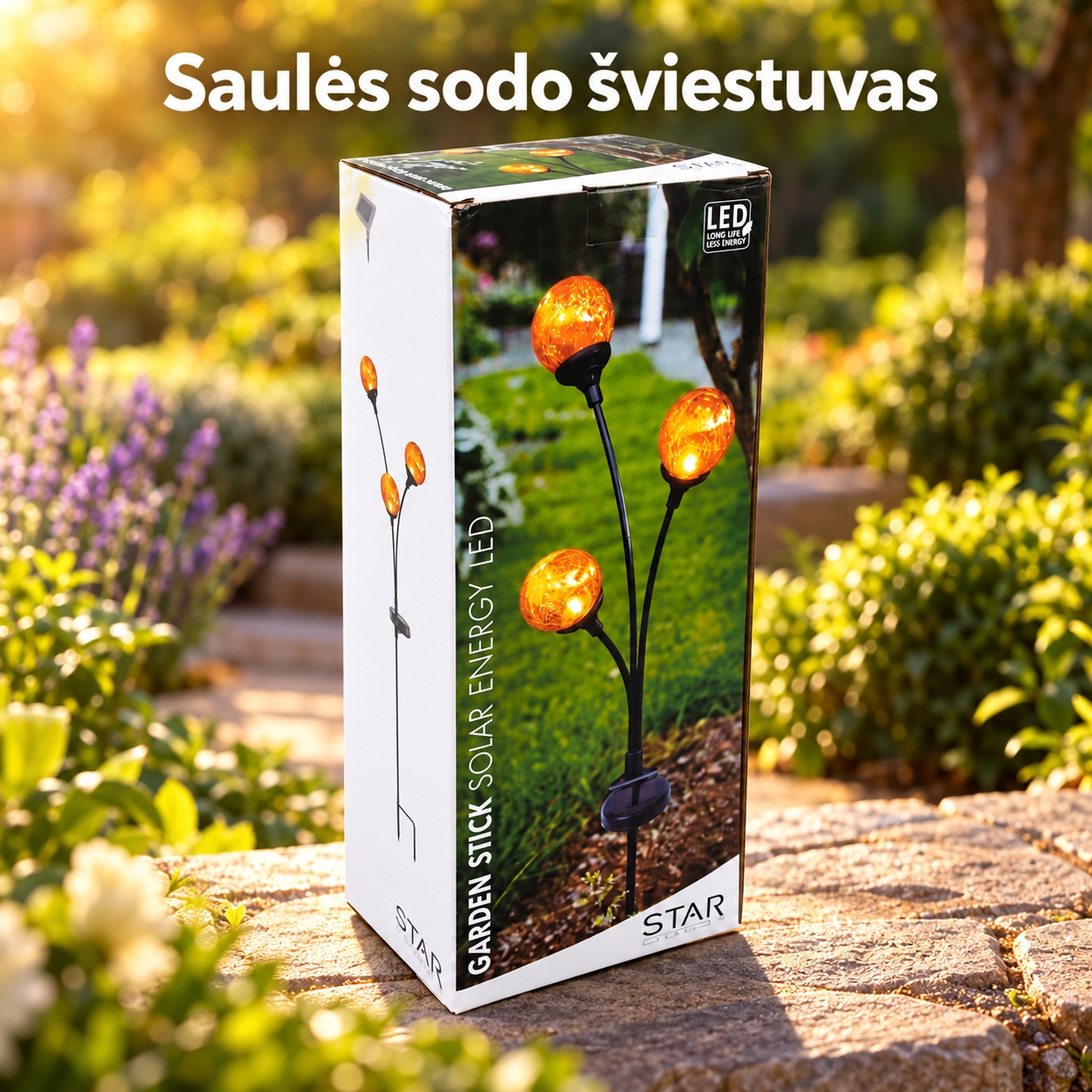 LED sodo šviestuvas su 3 dekostikliniais kamuoliukais kaina internetu