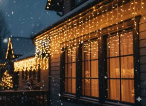 LED varveklių užuolaida, 300 LED, 12 m, šiltai balta su blyksniais kaina internetu