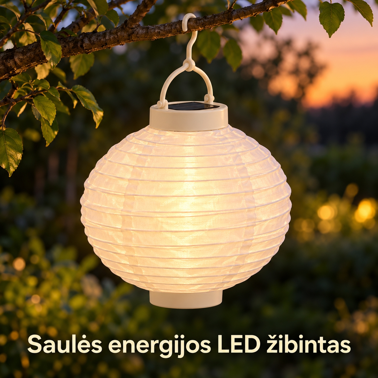 pakabinamas saulės energijos LED žibintas „festival“, 20 cm kaina internetu