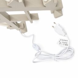 ŠVIESIAI PILKA medinė elektrinė žvakidė, 5 žvakių, 40 × 30 cm kaina internetu