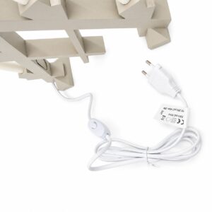 ŠVIESIAI PILKA medinė elektrinė žvakidė, 5 žvakių, 40 × 30 cm kaina internetu