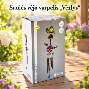 vėjo varpeliai „vėžlys“ su saulės panele ir 7 LED kaina internetu