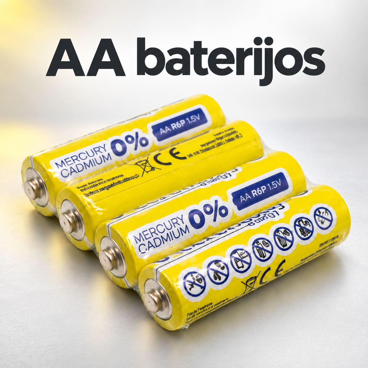 AA baterijos R6P, 1,5 V, 4 vnt. kaina internetu