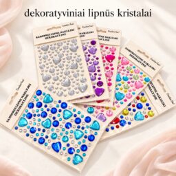 Dekoratyviniai lipnūs kristalai "Širdelės" kaina internetu