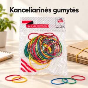 kanceliarinės gumytės, įvairiaspalvės kaina internetu