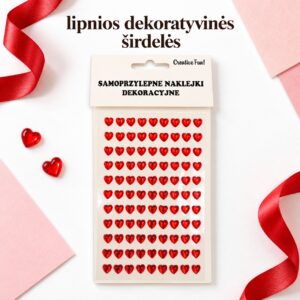 lipnios dekoratyvinės širdelės, raudonos kaina internetu